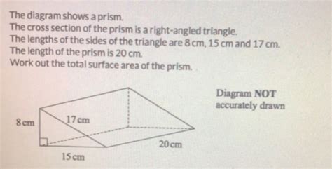 Solved The Diagram Shows A Prism The Cross Section Of The Prism Is A