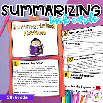 Summarize Theme Of A Story Play Poem Task Cards Th Grade Rl By