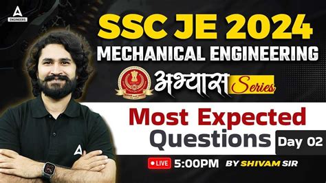 SSC JE 2024 Crash Course SSC JE Mechanical Engineering Most Expected