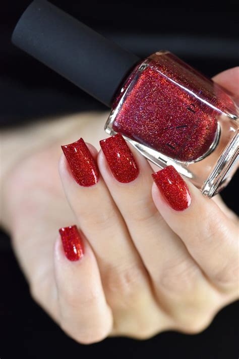 Say Love Ruby Red Holographic Nail Polish By Ilnp