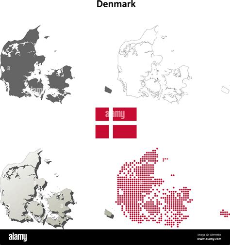 Denmark outline map set Stock Vector Image & Art - Alamy