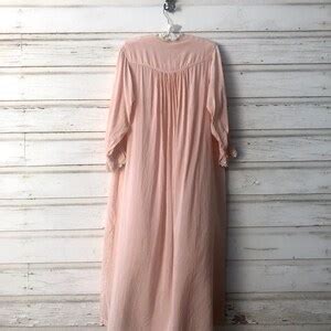 Antique Night Gown Hand Embroidery Detail Pink Lingerie Lounge Wear Pajamas And Robes