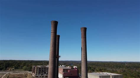 Smokestacks At The Schoolfield Mill Site Danville Va Aerial View