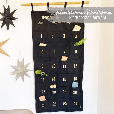 Adventskalender Wandteppich Schwarz Gold Set Nr Papierdrachen