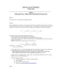 Rise And Fall Times And Propagation Delays Ecen Lab Reports