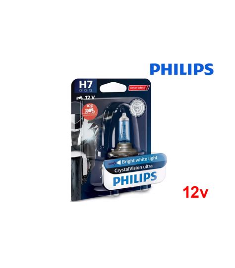 Lâmpada Halogéneo H7 55W 12V Philips CrystalVision Ultra Moto Pack