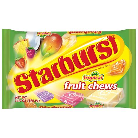 Starburst Tropical Fruit Chew Laydown Candy 400 Gram 12