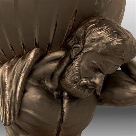 3d Ancient Atlas Statue