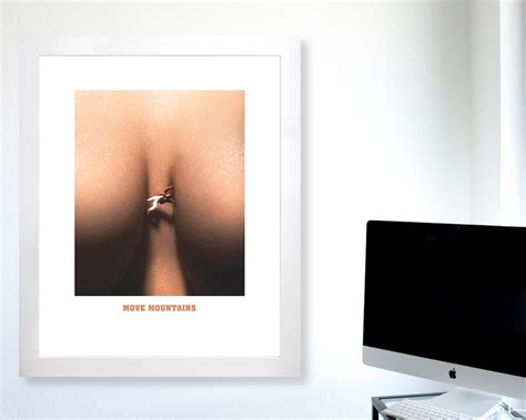Move Mountains Nude Topless Poster Print Fun Edgy Modern Contemporary Wall Art Etsy