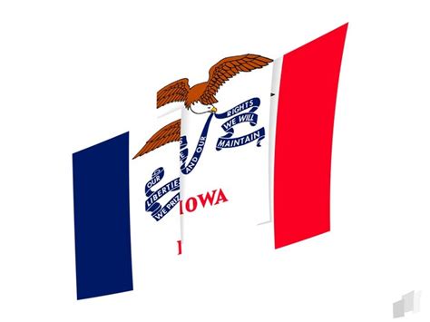 Bandeira De Iowa Em Um Design Abstrato Rasgado Vetor Premium