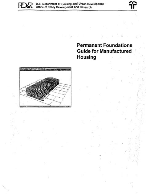 Permanent Foundations Guide For Manufactured Housing