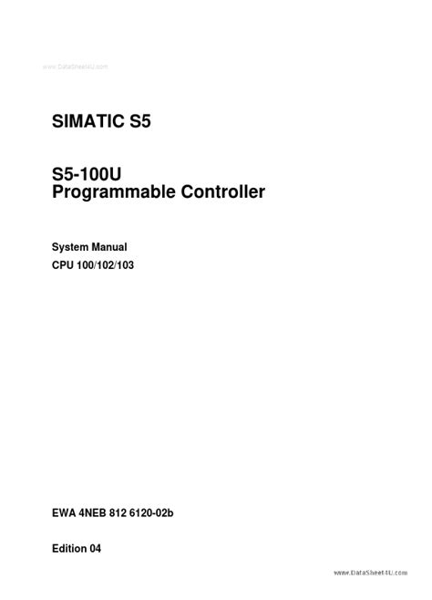 S5 100u Datasheet Programmable Controller