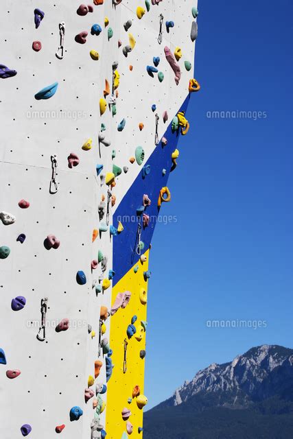 Austria Unterach Climbing Wall Before Mountain Panorama