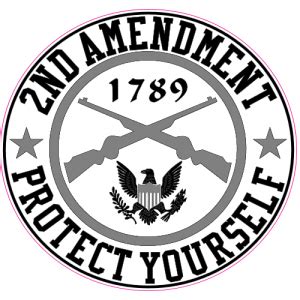 2nd Amendment Protect Yourself Circle Decal - U.S. Custom Stickers