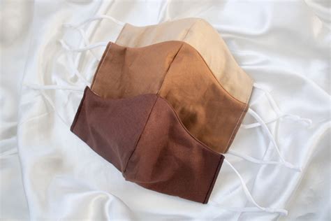 Nude Face Masks With Adjustable Ear Loops Cafe Collection Coffee Colors Cotton Masks