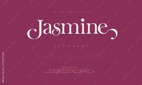 Jasmine Elegant Font Uppercase Lowercase And Number Classic Lettering