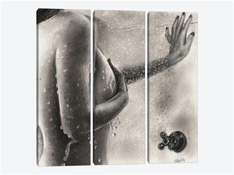 The Shower Canvas Print By Oliviaart Icanvas