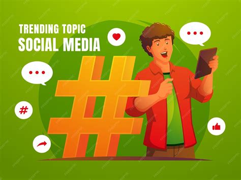 Premium Vector | Trending topic social media concept