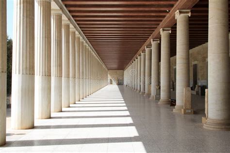 Stoa of Attalos, Athens, Greece Stock Photo - Image of array, colonnade ...