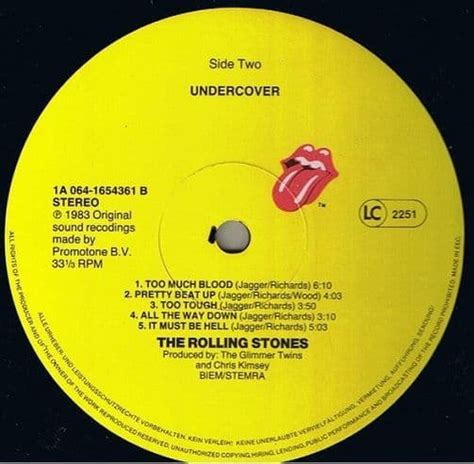 THE ROLLING STONES Undercover Vinyl Record LP Rolling Stones 1983