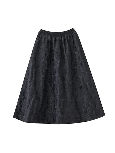 A Line Loose Asymmetric Elasticity Jacquard Solid Color Skirts Bottoms