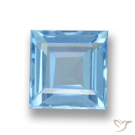 2 08 Carat Swiss Blue Topaz Gemstone Square Loose Topaz From Brazil