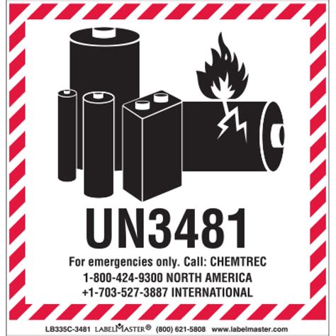 Un Lithium Batteries Labels