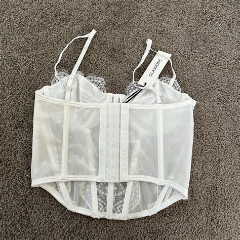 Glassons White Corset Top Brand New Never Worn Tags Depop