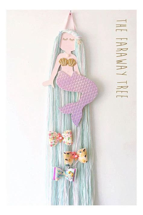 Mermaid Hair Bow Holder Mermaid Bow Holder Aqua Mermaid Hair With