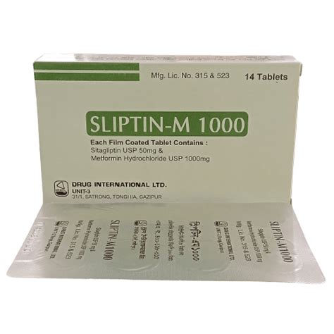 Sliptin M 1000mg 50mg Tablet Arogga Online Pharmacy