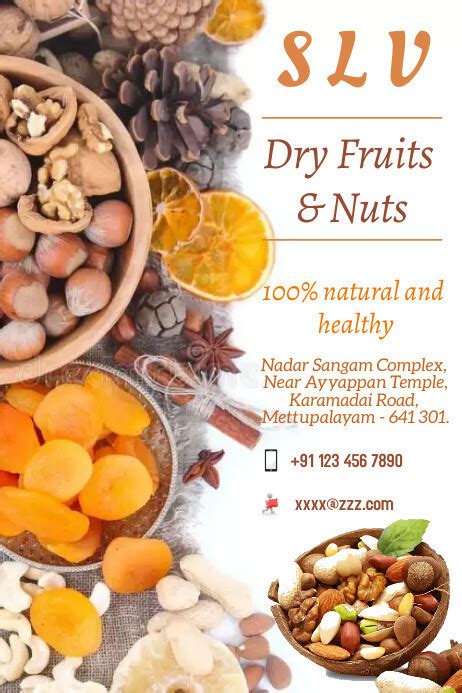 Dry Fruits And Nuts Flyer Template Postermywall