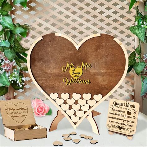 Amazon Certykllp Personalized Wedding Guest Book Heart Drop Box