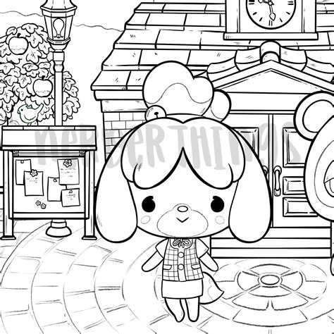 Coloring Page Printable Animal Crossing Tom Nook And Marie Etsy