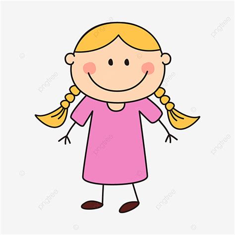 Little Black Dress Clipart Hd PNG, Cartoon Cute Little Girl In Pink ...