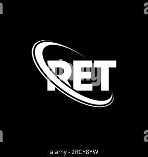 RET circle letter logo design with circle and ellipse shape. RET ...