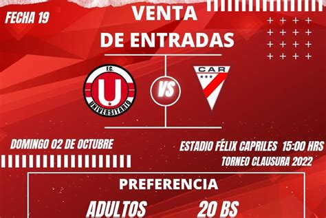 Always Ready X Fútbol Club Universitario - Venta de Entradas Universitario de Vinto vs Always Ready | Futbol Boliviano