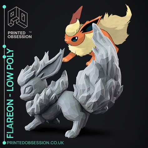 Archivo 3D gratuito Flareon - Pokemon - Fan Art Low Poly 🐉・Objeto para ...