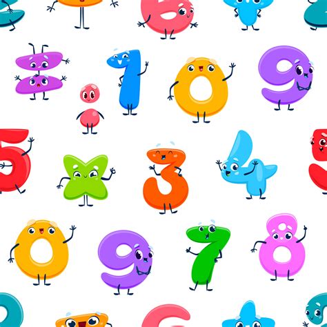 Cartoon number characters seamless pattern 26167700 Vector Art at Vecteezy