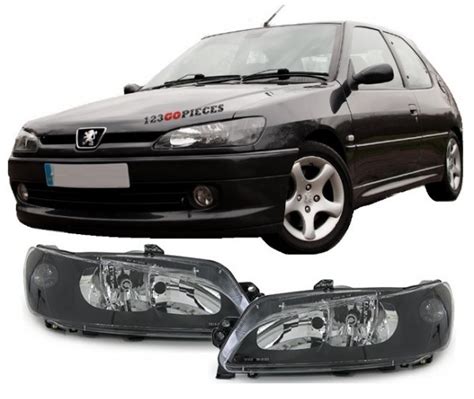 Paire De Phares Avants H H Fond Noir Peugeot