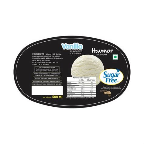 Havmor Vanilla Sugar Free Ice Cream Tub 500 Ml Buy Online At 160 Near Me