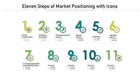 eleven steps  market positioning  icons  powerpoint