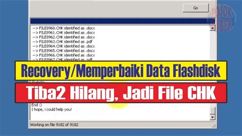 Recovery Data Flashdisk Yang Jadi File CHK Kena Virus Hilang