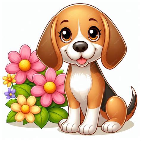 Premium Vector Beagle Dog Vector Cartoon Illustration