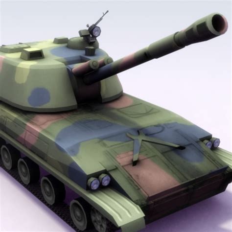 2s3 Akatsiya Tank 3d Model