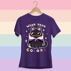 Pride Flags Cat Lgbtq Custom T Shirt Slim Fit Gay Lesbian Trans Bisexual Ace Asexual Pansexual