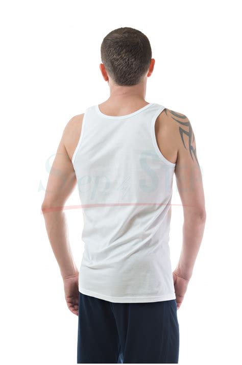 Мъжки памучен потник - бял