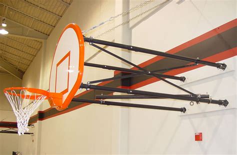 Gared Side Fold Wall Mount Basketball Hoop With Glass Board And Manual