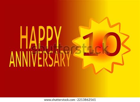 10 Year Happy Anniversary Banner Background Stock Illustration