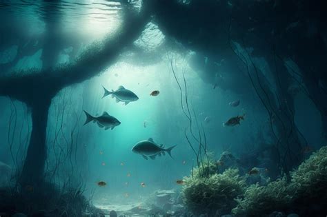 Premium Photo | Underwater aquatic environment with fish