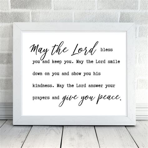 May The Lord Bless You And Keep You Printablenumbers Etsy